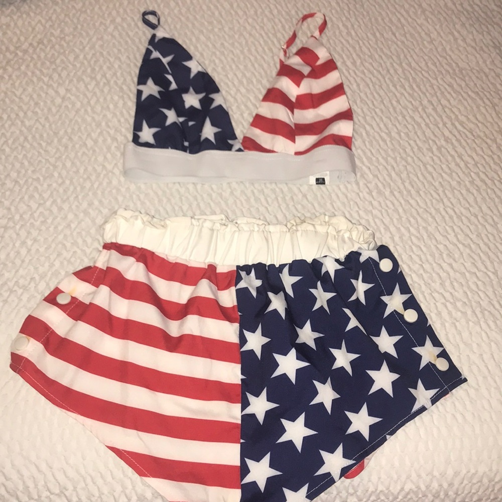 FORTH OF JULY American Flag bikini-shorts set